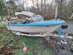 63 little boat runs good it's a 15-footer boat is tagged or so is the trailer
