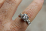 Sz size 10 platinum looking fake diamond wedding ring set