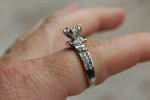 Sz size 10 platinum looking fake diamond wedding ring set