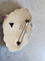Onyx and sterling silver broach pin