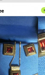 Garnet stone earring & necklace set
