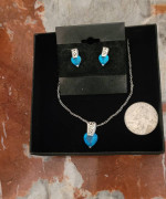 Blue Heart Sterling Silver Set or Alone