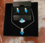 Blue Heart Sterling Silver Set or Alone
