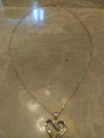 Diamond heart gold necklace