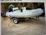 2002 caribe 11.5 ‘ rib Tohatsu 30