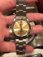Rolex Oyster Perpetual 34mm ref 5552 beautiful champagne dial✅✅
