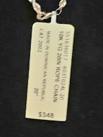New With Tag 20" 10K Yellow Gold Rope Chain