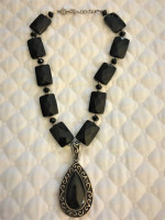 Barse Sterling and Onyx Necklace