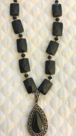 Barse Sterling and Onyx Necklace