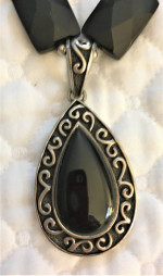 Barse Sterling and Onyx Necklace
