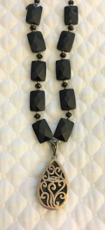 Barse Sterling and Onyx Necklace