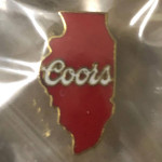 RARE COORS BEER VINTAGE PIN STATE OF ILLINOIS