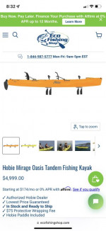 Hobie Tandem Peddle Kayak