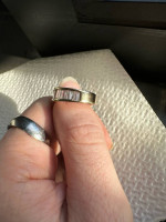 14k gold ring with 16 baguette cut diamonds