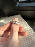 14k gold ring with 16 baguette cut diamonds