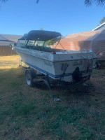 19’2”. 1976 Glassply 165 Mercruiser comes with 2 trailers