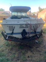 19’2”. 1976 Glassply 165 Mercruiser comes with 2 trailers