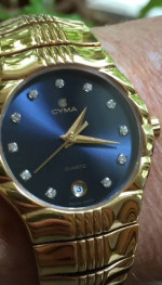 CYMA Ladies Blue Face Diamond Watch