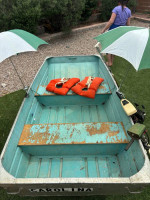 Vintage Valco 8ft Aluminum Fishing Boat w Accessories