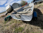Boat with trailer. Oars, aluminum