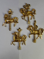 Franklin Mint Carousel 4 Horse Brooch Pins