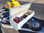 Snap On dbl Jet Ski Trailer, Weather Guard Box, new Bunks, Chrome Rims