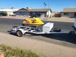 Snap On dbl Jet Ski Trailer, Weather Guard Box, new Bunks, Chrome Rims