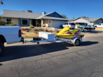 Snap On dbl Jet Ski Trailer, Weather Guard Box, new Bunks, Chrome Rims