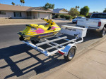 Snap On dbl Jet Ski Trailer, Weather Guard Box, new Bunks, Chrome Rims