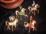 Carousel Brooches by Franklin Mint
