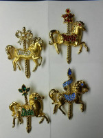 Carousel Brooches by Franklin Mint