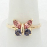 Tanzanite & Topaz Butterfly Ring 10K 2.5 Grams Retail Price $800