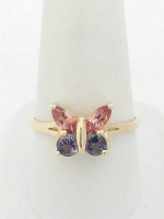 Tanzanite & Topaz Butterfly Ring 10K 2.5 Grams Retail Price $800