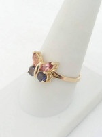 Tanzanite & Topaz Butterfly Ring 10K 2.5 Grams Retail Price $800
