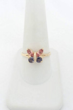 Tanzanite & Topaz Butterfly Ring 10K 2.5 Grams Retail Price $800