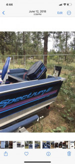 89, 17 foot spectrum, aluminum boat, with 50 hp force engine