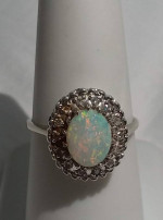1.25 Carat Opal & Diamond 14K 3.3 Grams Retail Price $1250