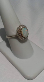 1.25 Carat Opal & Diamond 14K 3.3 Grams Retail Price $1250