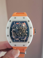 Richard Mille RM Orange White Ceramic Case Swiss Automatic Bubba Watson watch