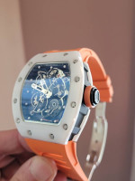 Richard Mille RM Orange White Ceramic Case Swiss Automatic Bubba Watson watch