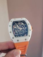 Richard Mille RM Orange White Ceramic Case Swiss Automatic Bubba Watson watch