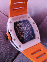 Richard Mille RM Orange White Ceramic Case Swiss Automatic Bubba Watson watch