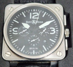 BELL & ROSS BR 03-92 Black Steel Aviation Chronograph Watch