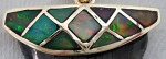 14K Yellow Gold Pendant Natural Black Opal with Shark Tooth
