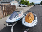 Pr. (2) Kawasaki STX 12F 3-Seat 4-Stroke Jetskis + Trailer