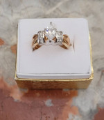 Beautiful CZ Gold over Sterling Silver Ring
