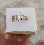 Beautiful CZ Gold over Sterling Silver Ring