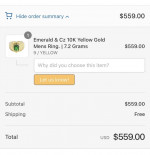 Emerald & Cz 10K Yellow Gold Mens Ring. | 7.2 Grams