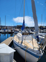 Sail Boat & Monterey Harbor Slip