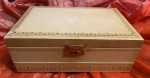Vintage Antique MELE 4 Tier Jewelry Lock Box Red Velvet 1950s / 60s
